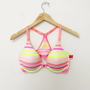 Hard Candy Pink and Yellow Racerback Bra